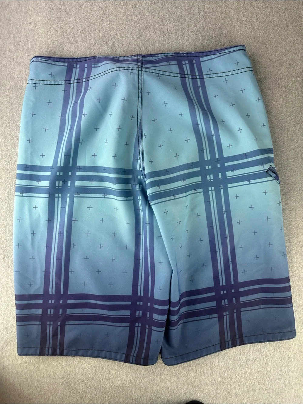 Kanvas by Katin Surf Trunks Board Shorts Mens 32 Blue Plaid